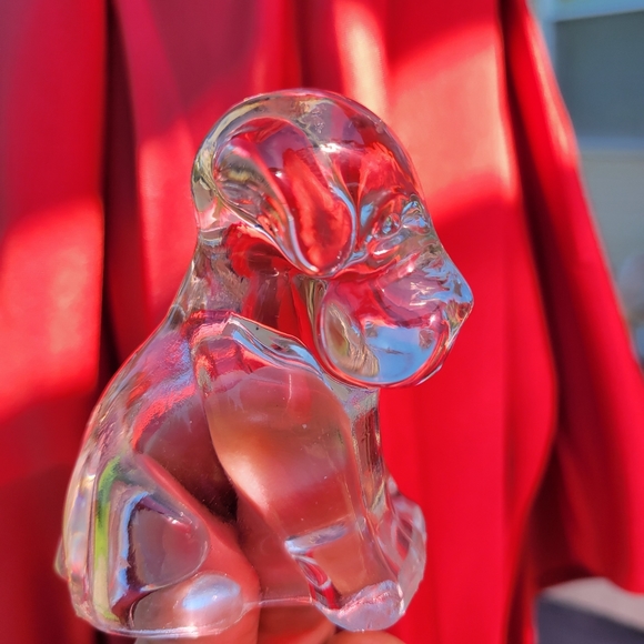 Glass Dog Figurine Duo ~ Vintage? ~ Paperweight? Cute! - Picture 11 of 16